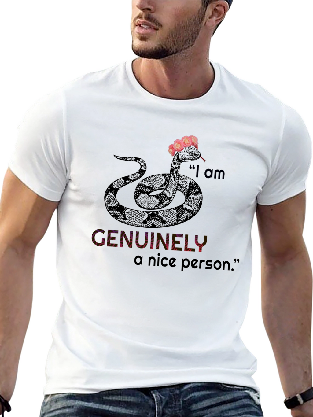 I am Genuinely A Nice Person Snake Graphic Tee