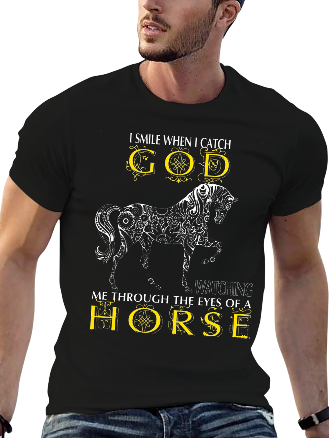 I Smile When I Catch God Horse T-Shirt
