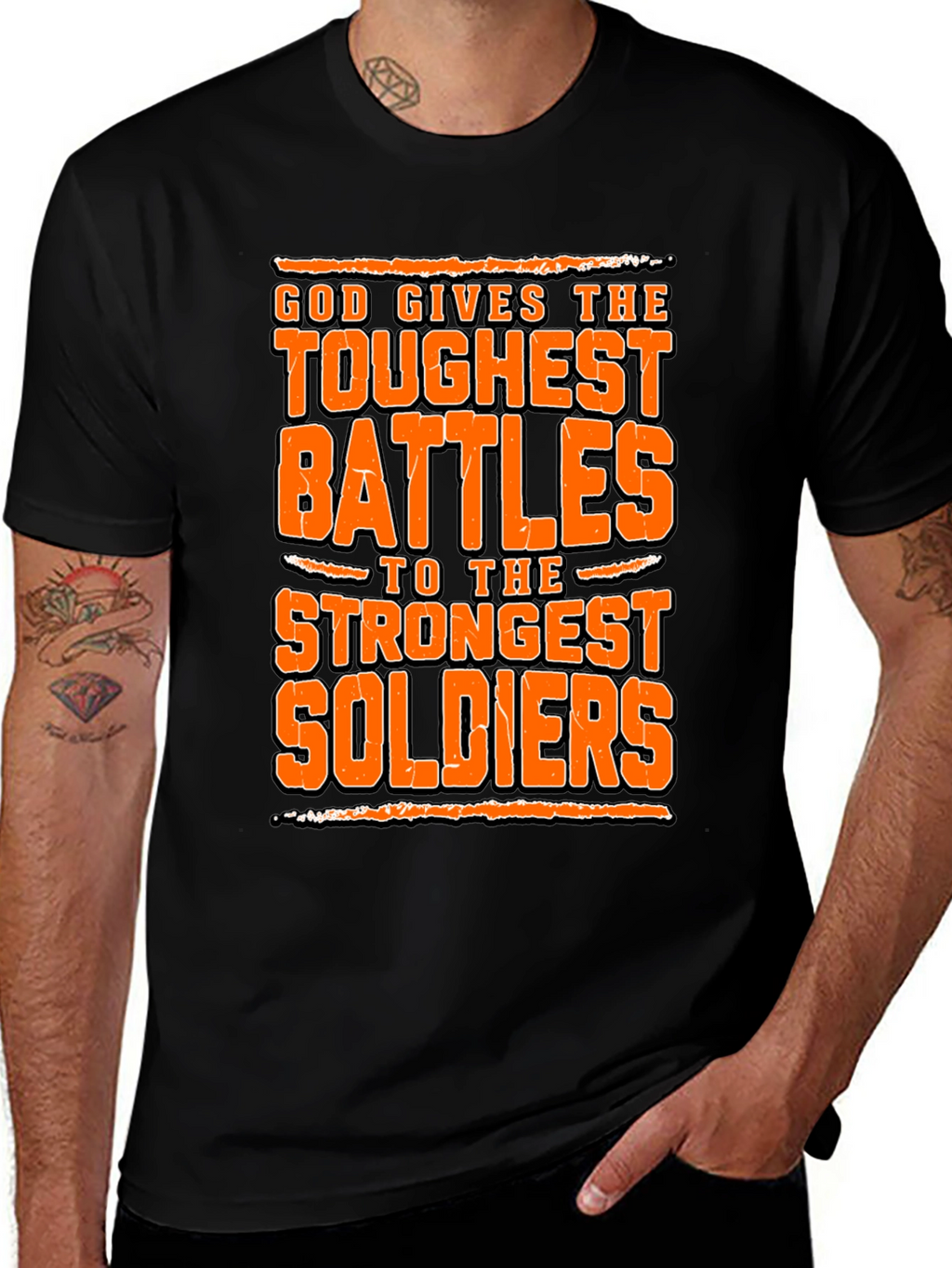 God Gives Toughest Battles Graphic Tee