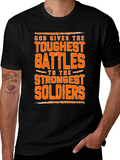 God Gives Toughest Battles Graphic Tee