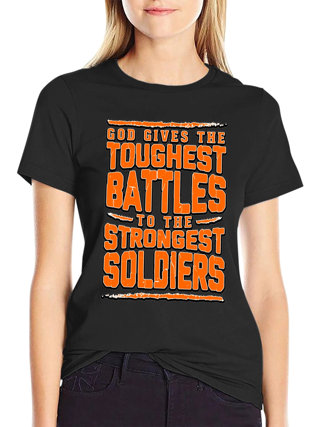 God Gives Toughest Battles Graphic Tee