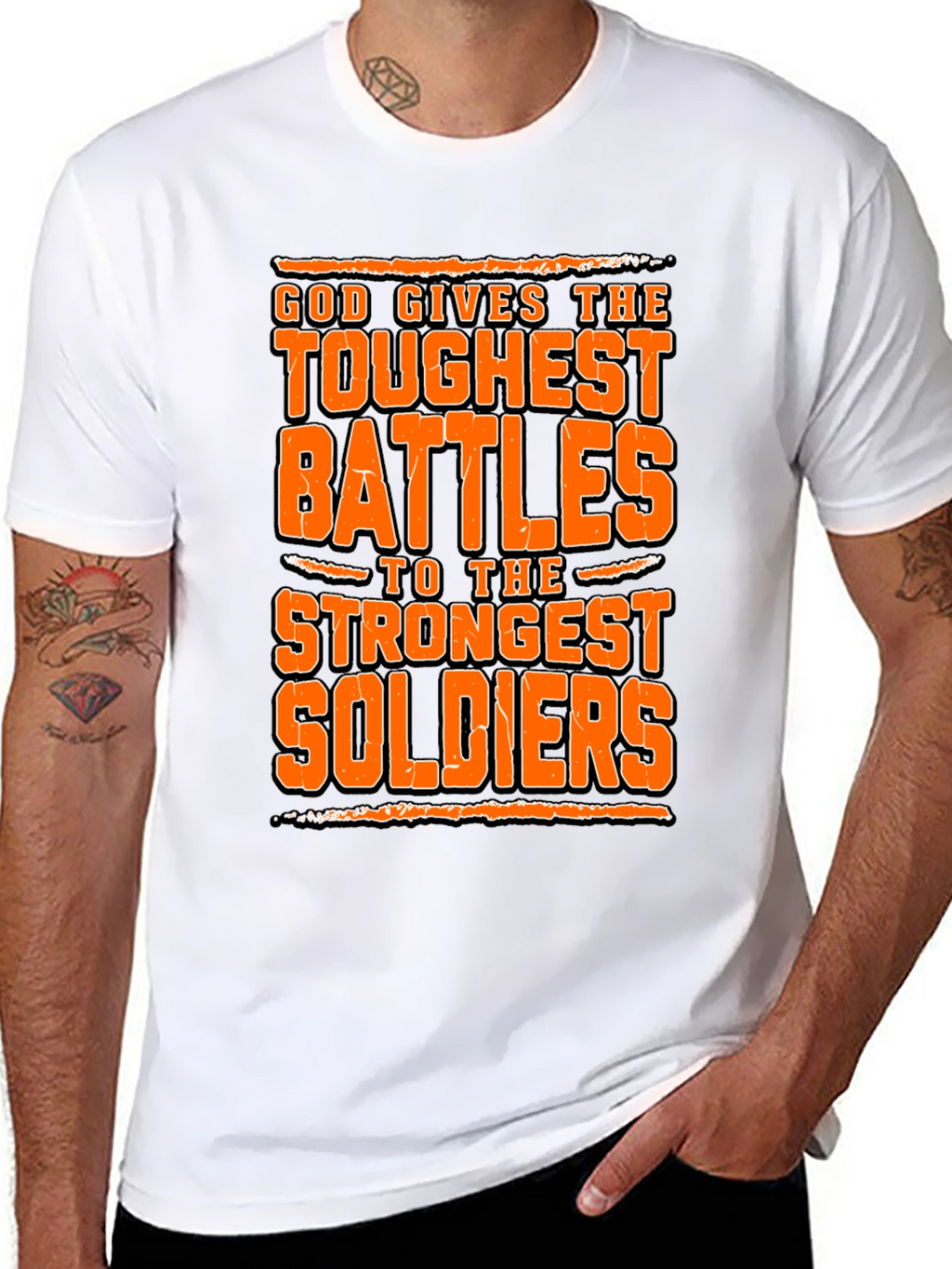 God Gives Toughest Battles Graphic Tee