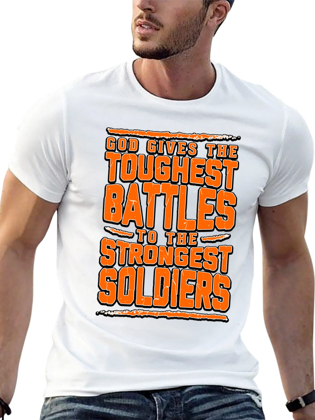 God Gives Toughest Battles Graphic Tee
