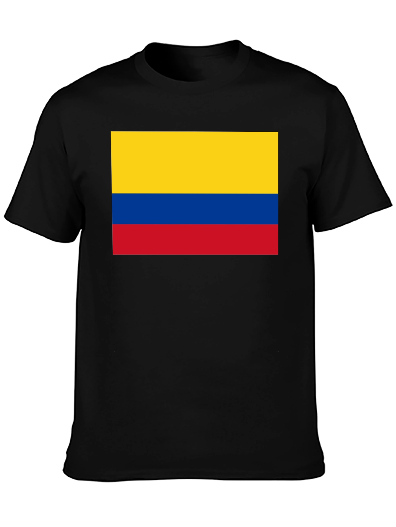 Colombian Flag Graphic Tee - Black Cotton T-Shirt