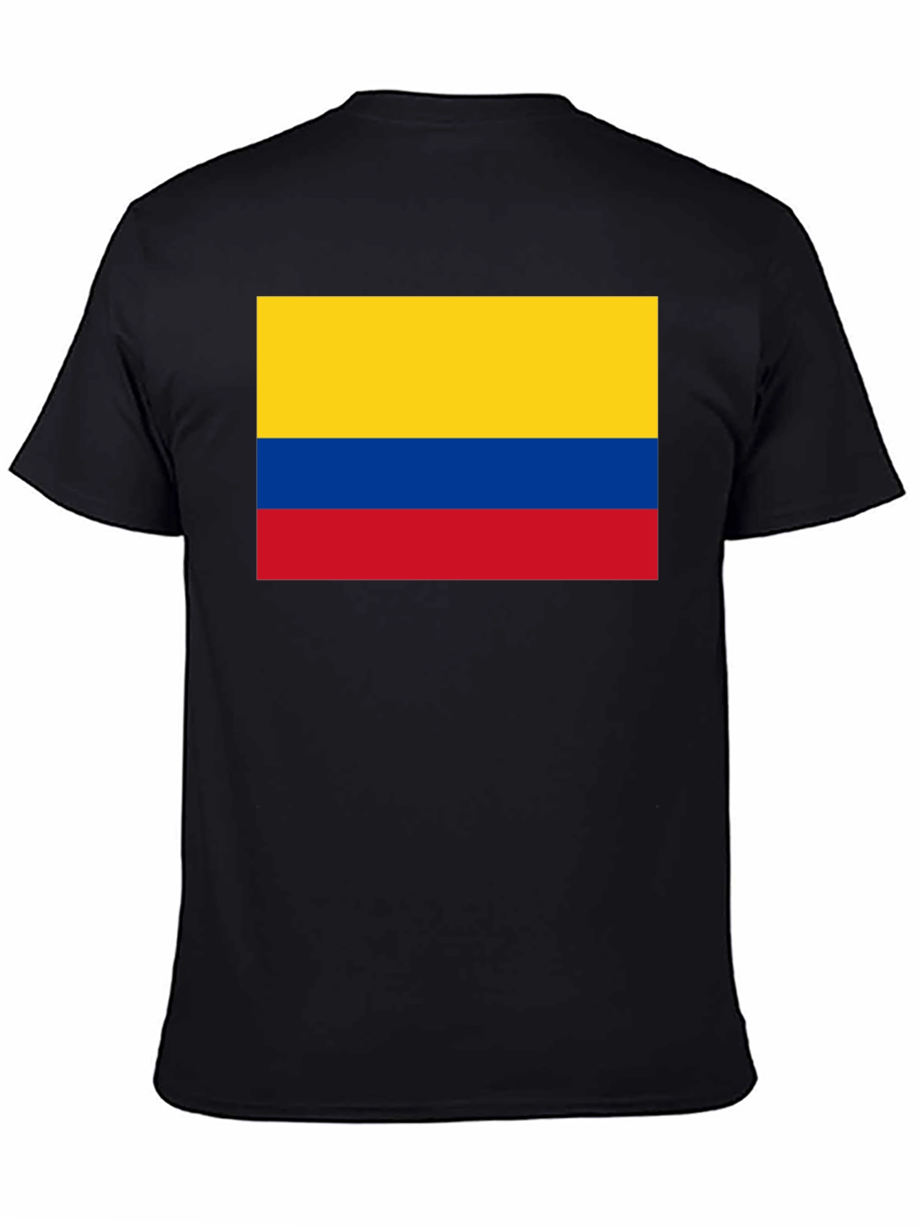 Colombian Flag Graphic Tee - Black Cotton T-Shirt