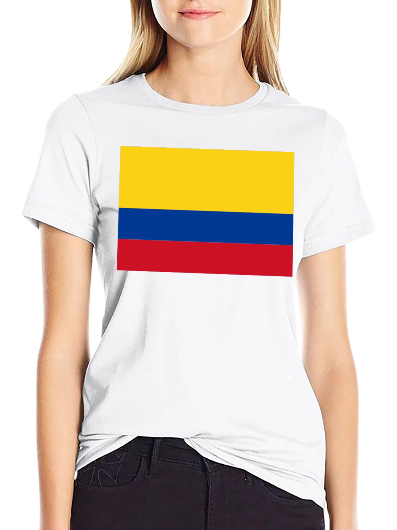 Colombian Flag Graphic Tee - Black Cotton T-Shirt