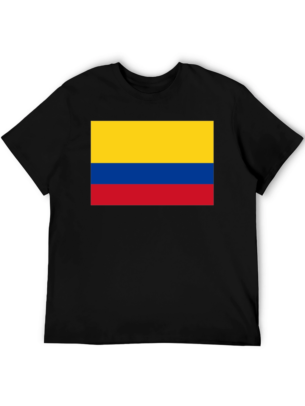 Colombian Flag Graphic Tee - Black Cotton T-Shirt