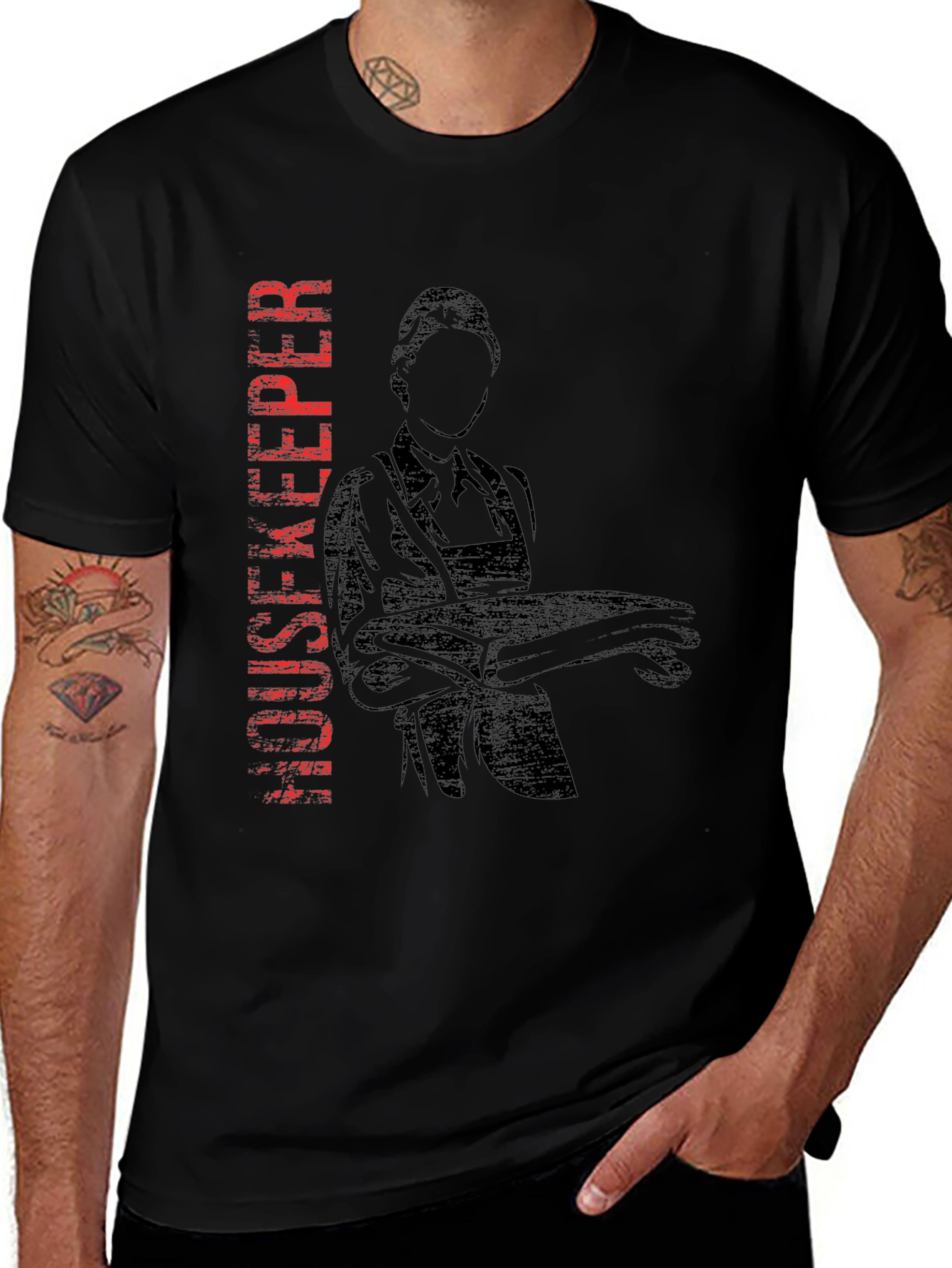 Housekeeper Graphic Black T-Shirt