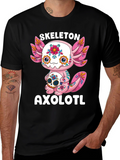 Skeleton Axolotl T-Shirt - Day of the Dead