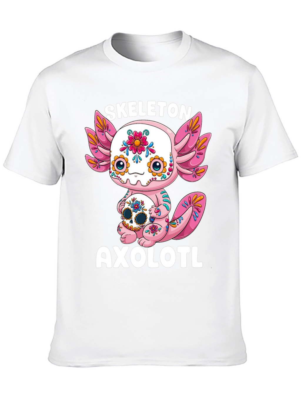 Skeleton Axolotl T-Shirt - Day of the Dead