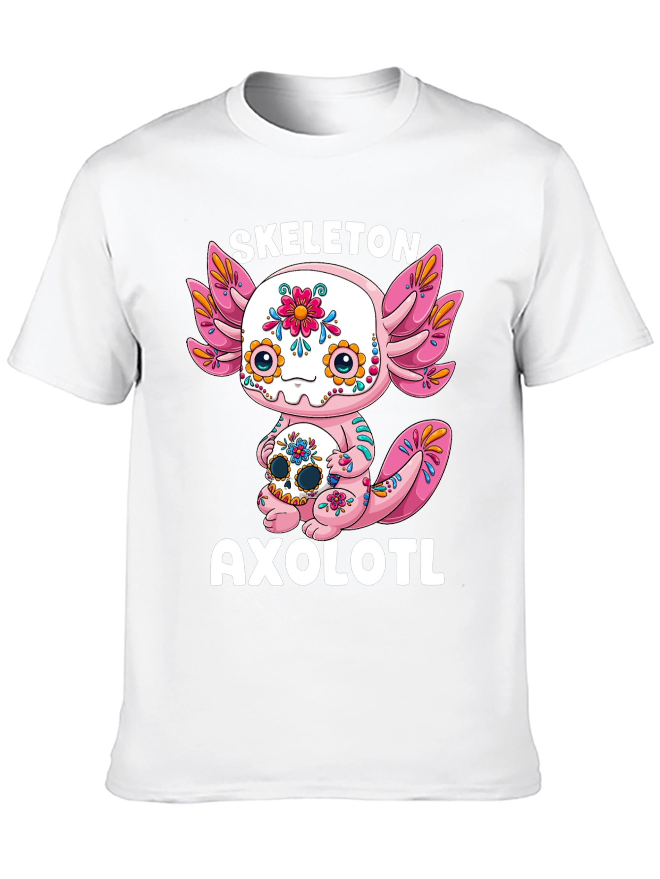 Skeleton Axolotl T-Shirt - Day of the Dead