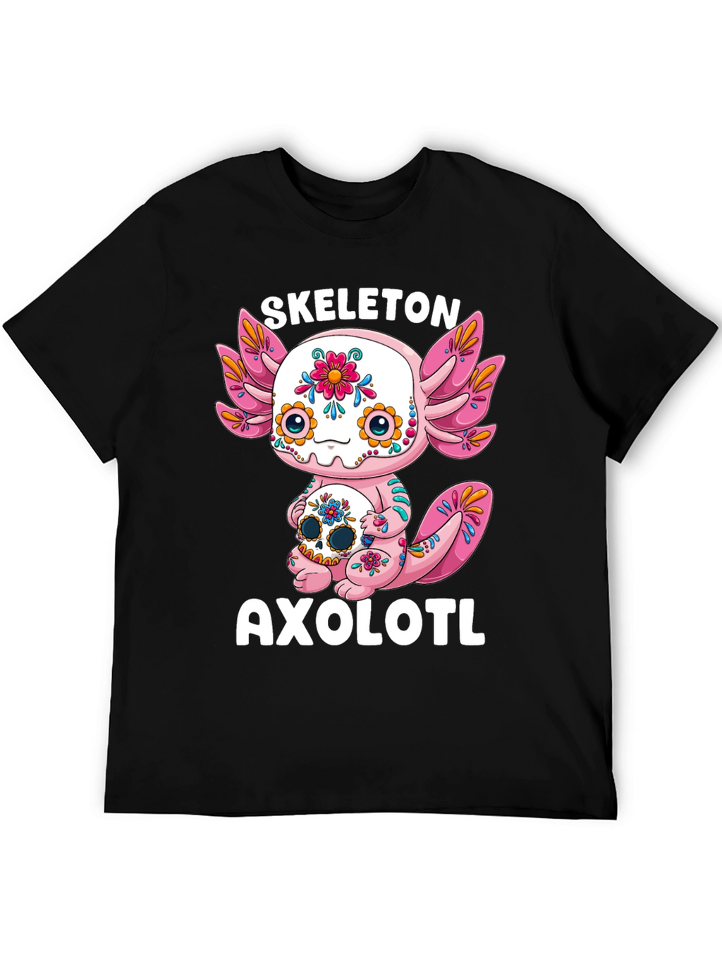 Skeleton Axolotl T-Shirt - Day of the Dead