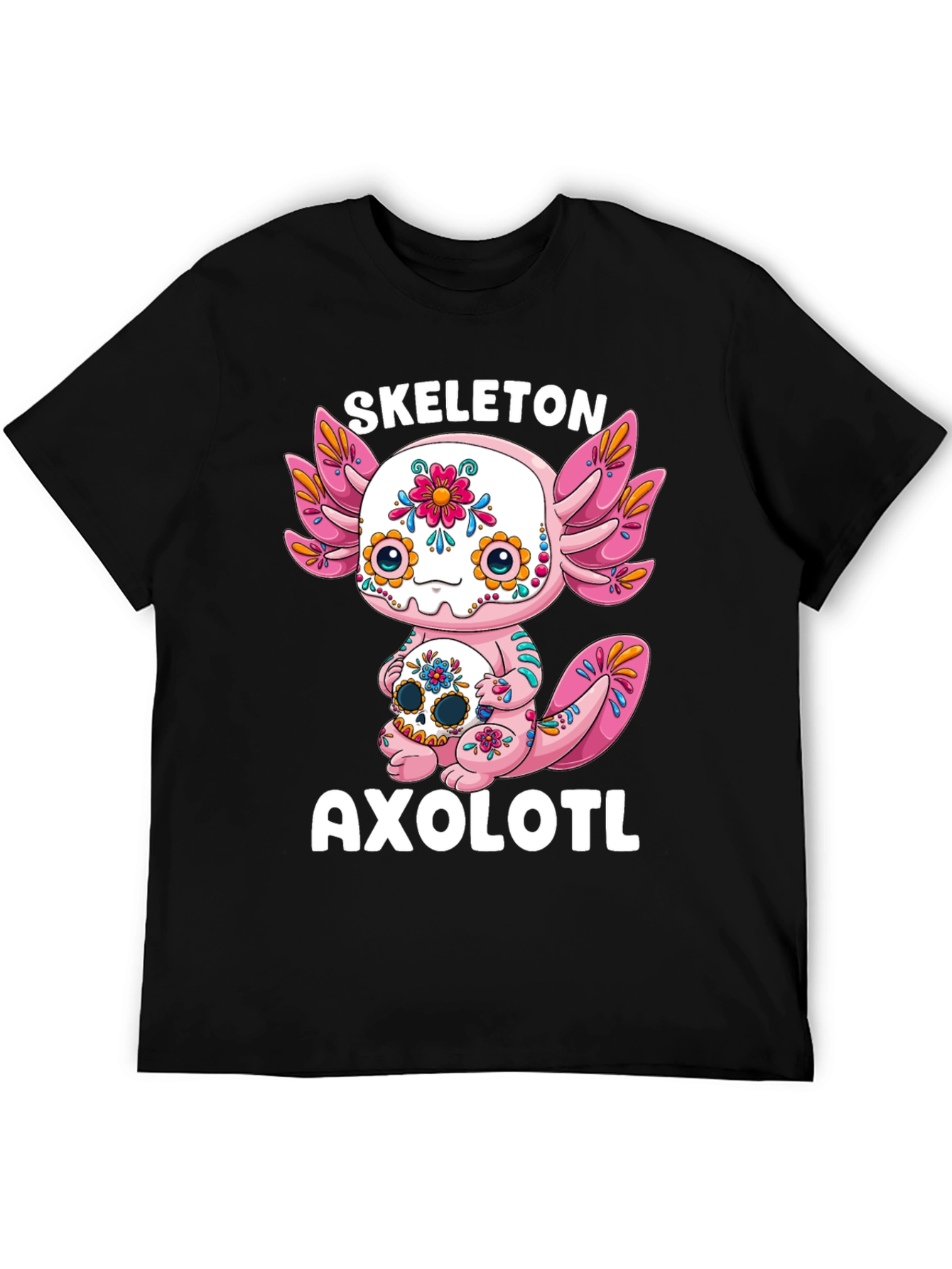 Skeleton Axolotl T-Shirt - Day of the Dead