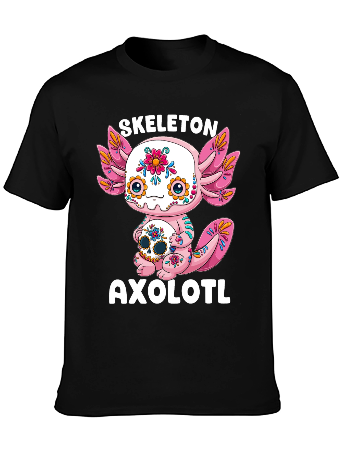 Skeleton Axolotl T-Shirt - Day of the Dead