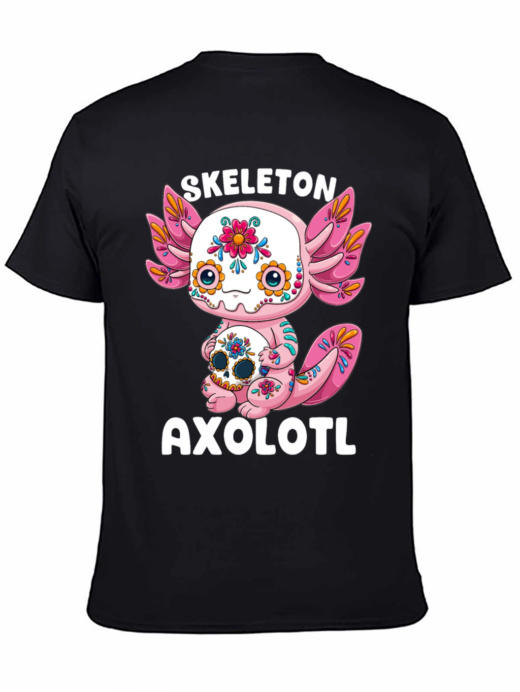 Skeleton Axolotl T-Shirt - Day of the Dead