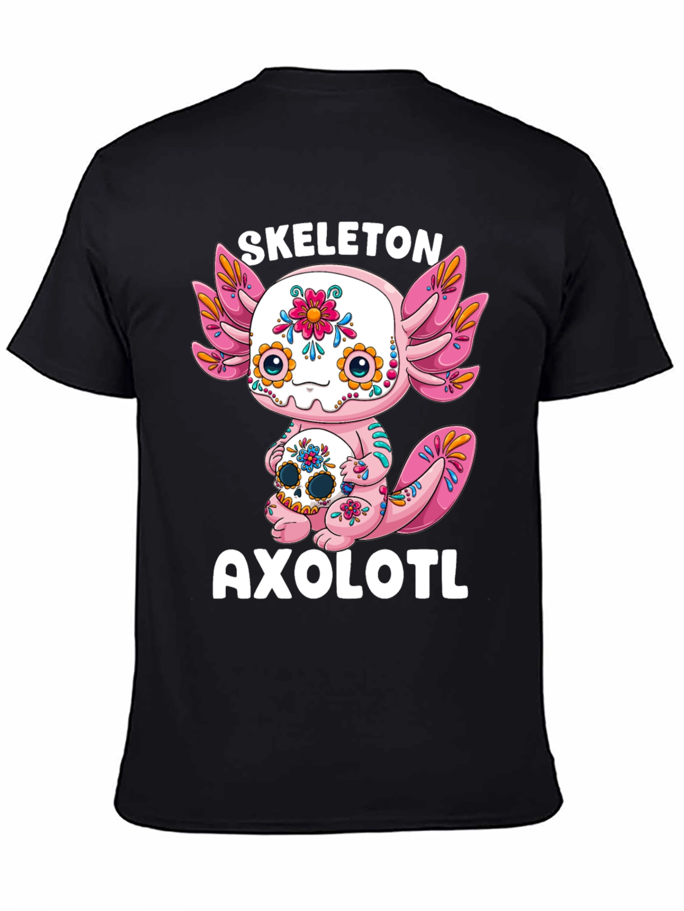 Skeleton Axolotl T-Shirt - Day of the Dead