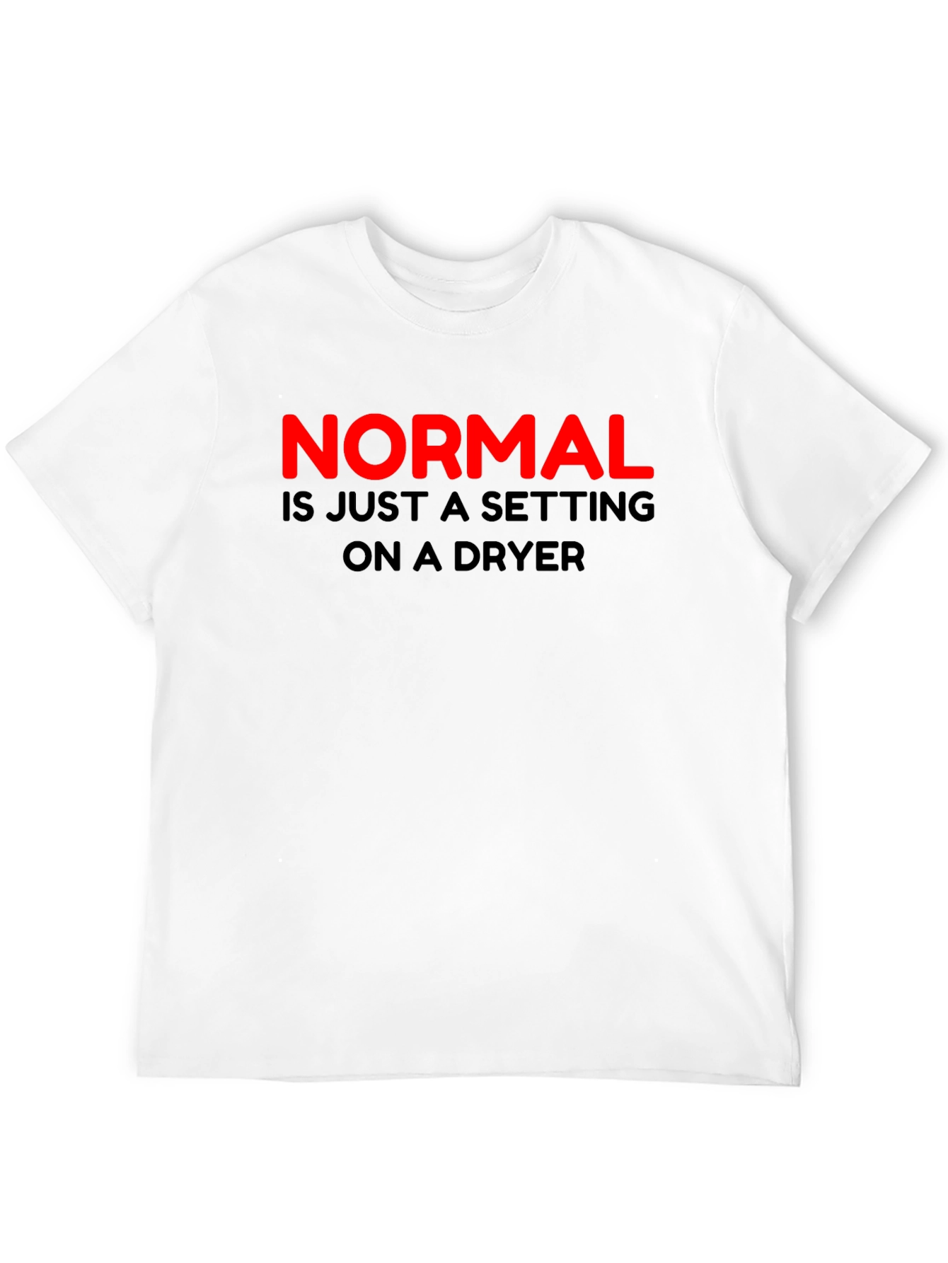 Normal Dryer Setting Mens Black T-Shirt