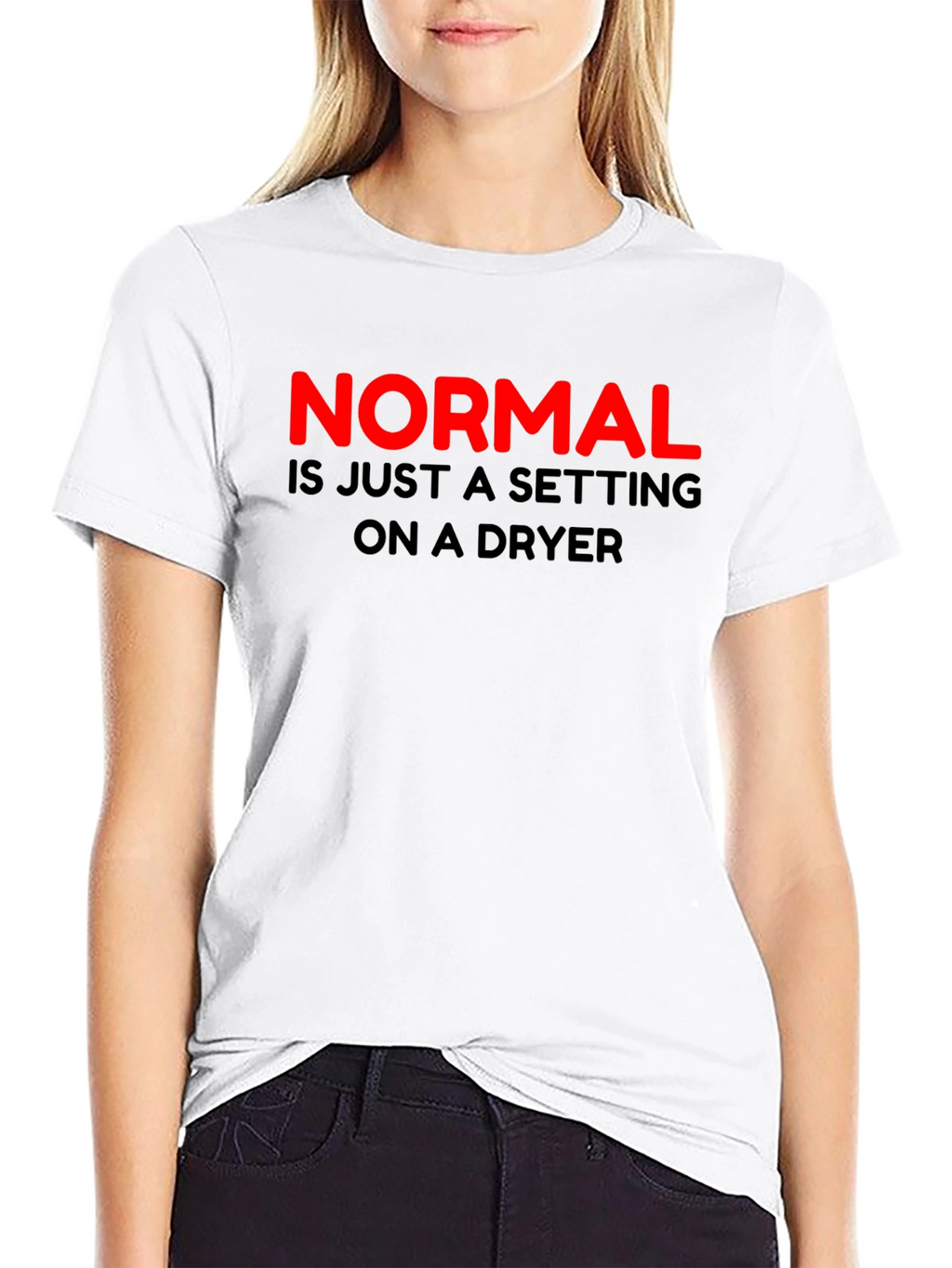 Normal Dryer Setting Mens Black T-Shirt