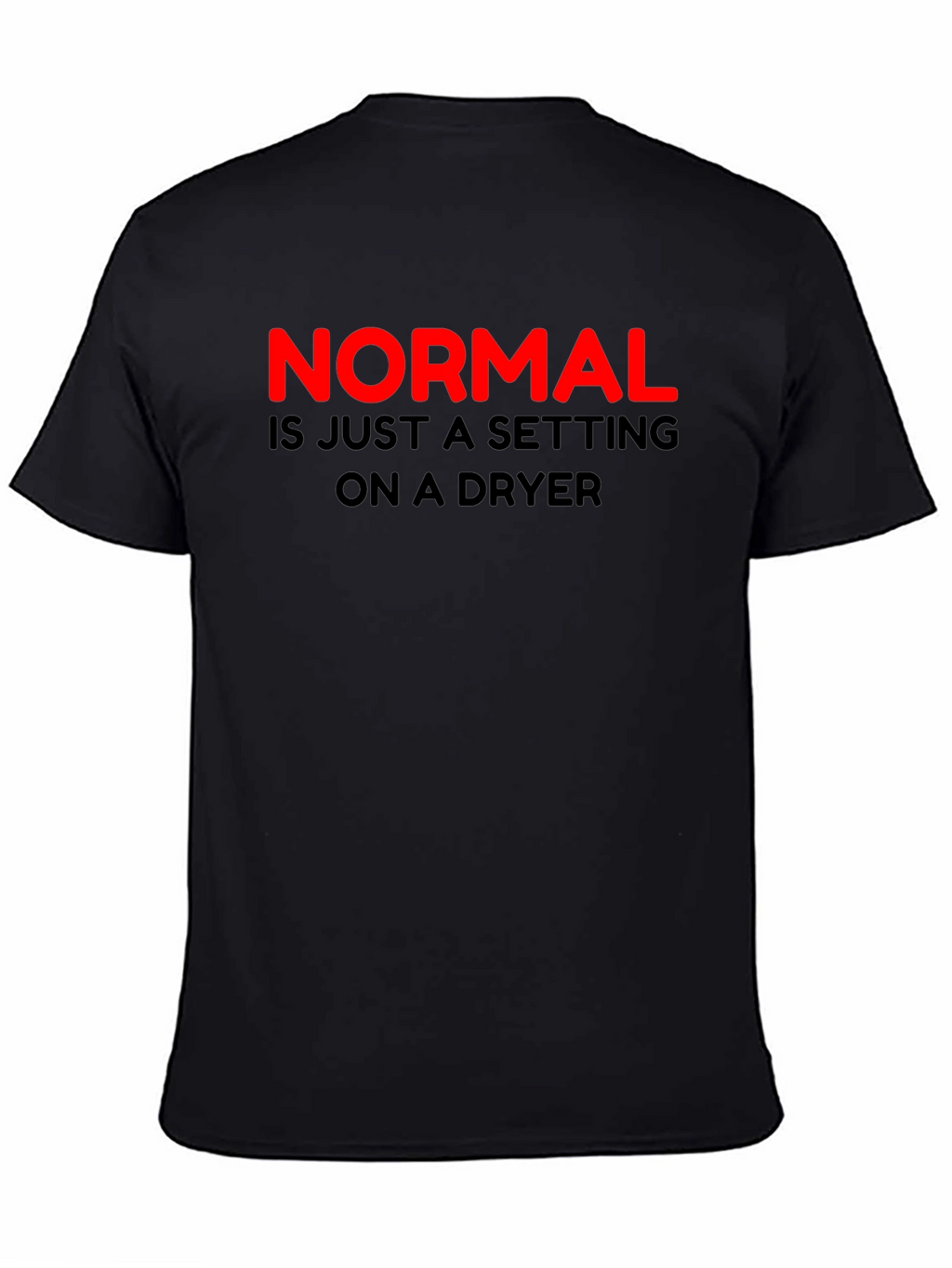 Normal Dryer Setting Mens Black T-Shirt