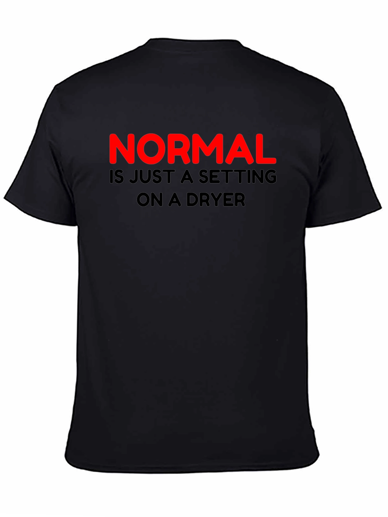 Normal Dryer Setting Mens Black T-Shirt