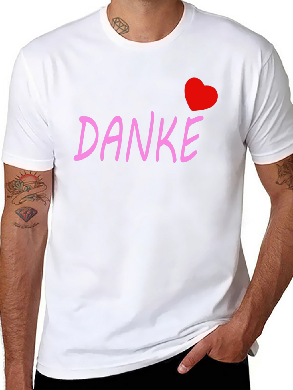 Danke Heart Tee - Black Cotton Blend