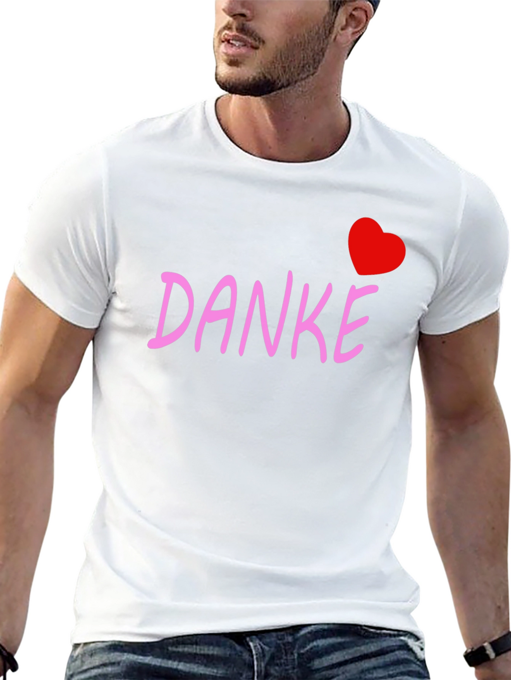 Danke Heart Tee - Black Cotton Blend