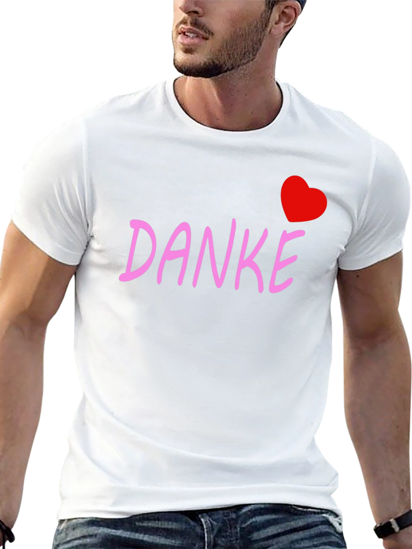 Danke Heart Tee - Black Cotton Blend
