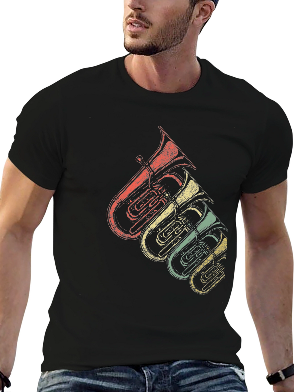 Retro Tuba Music Lover T-Shirt