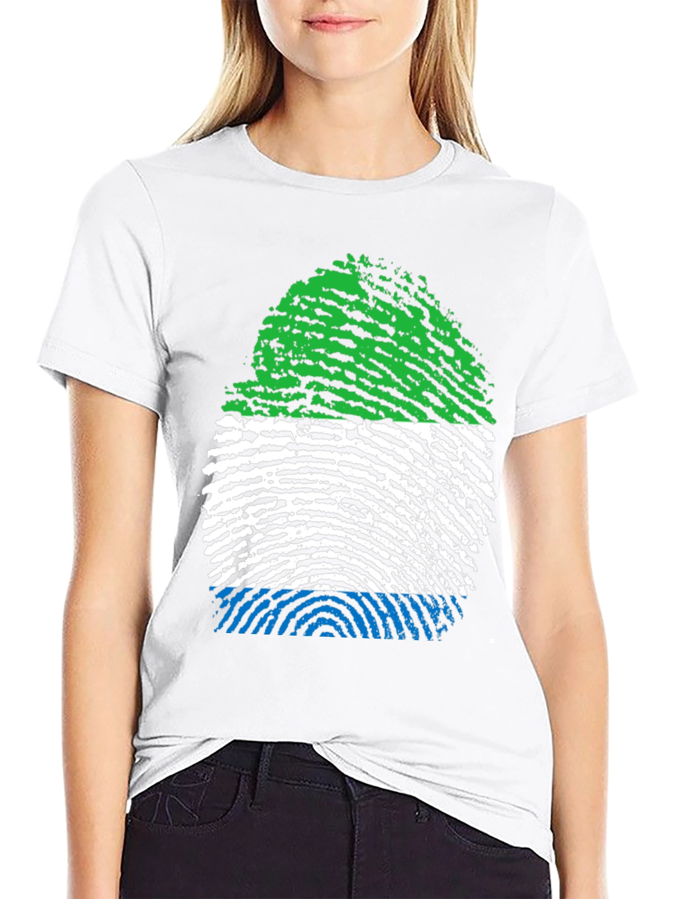 Sierra Leone Fingerprint Flag T-Shirt
