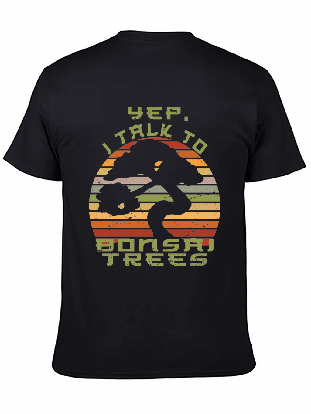 Yep I Talk to Bonsai Trees Black T-Shirt