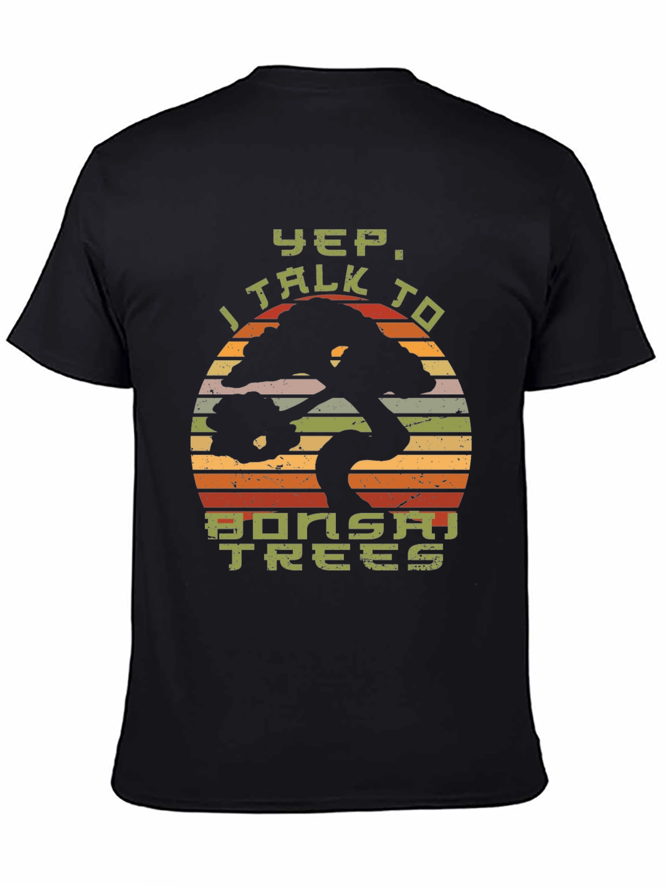 Yep I Talk to Bonsai Trees Black T-Shirt