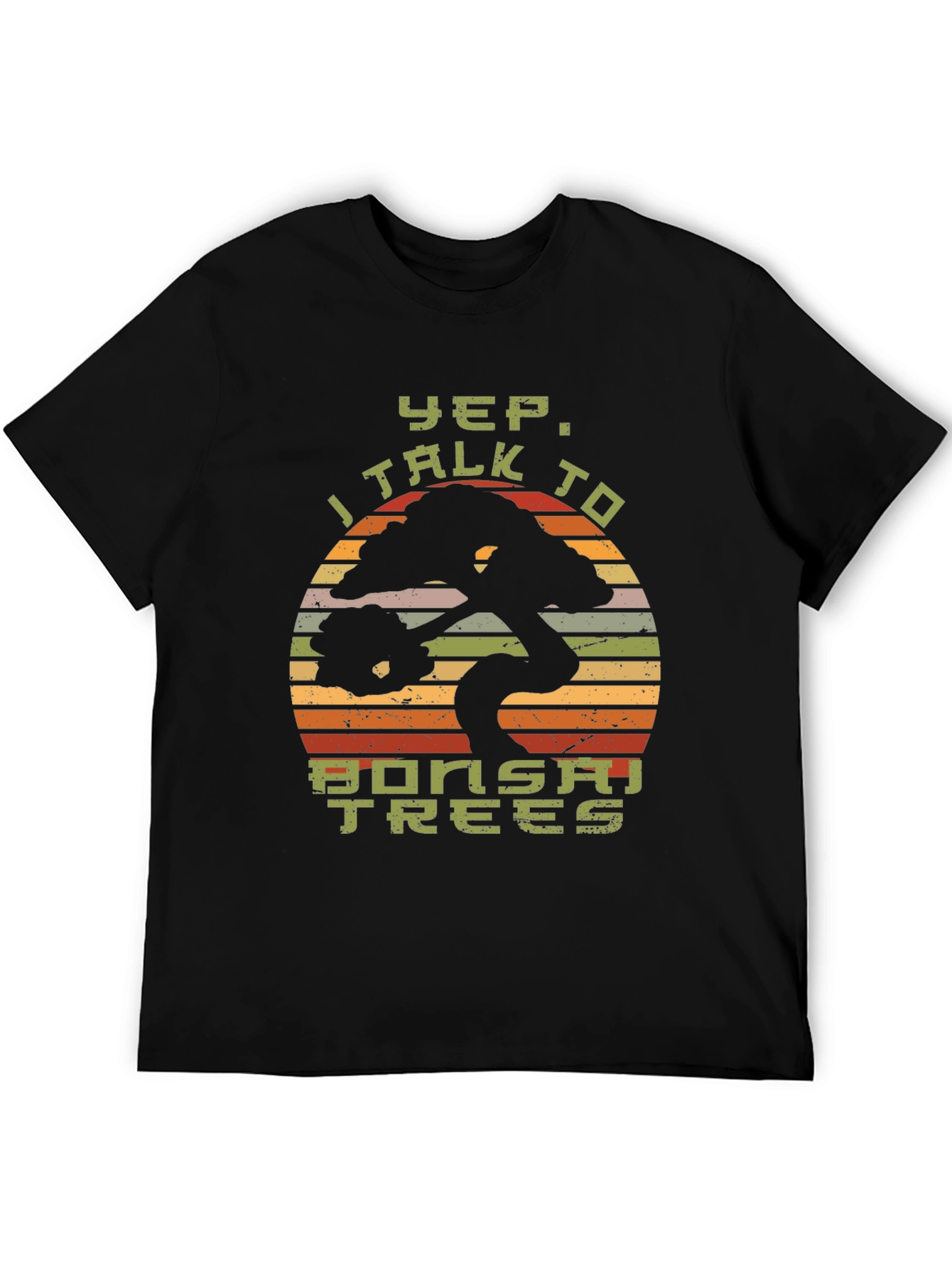 Yep I Talk to Bonsai Trees Black T-Shirt