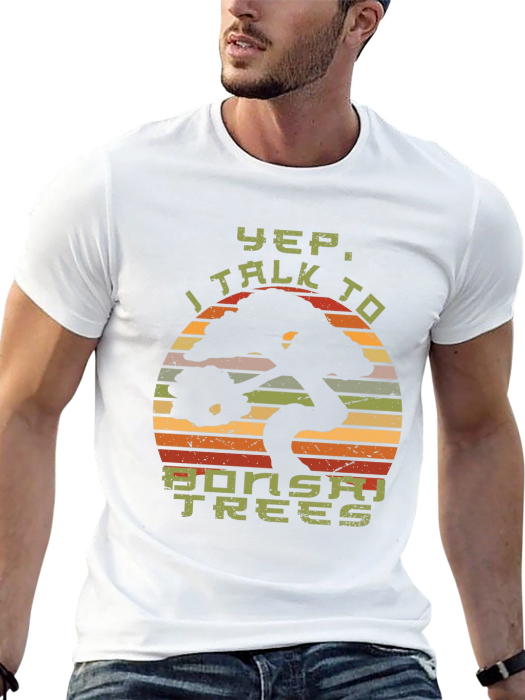 Yep I Talk to Bonsai Trees Black T-Shirt