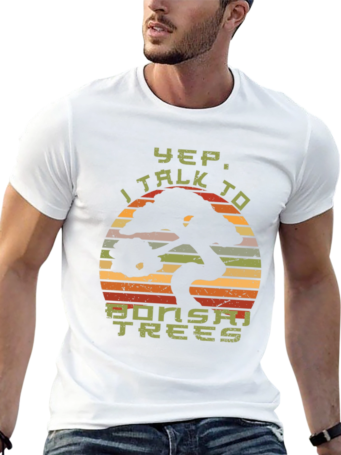 Yep I Talk to Bonsai Trees Black T-Shirt