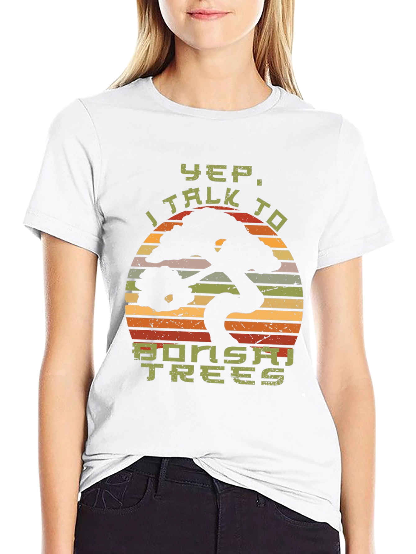 Yep I Talk to Bonsai Trees Black T-Shirt