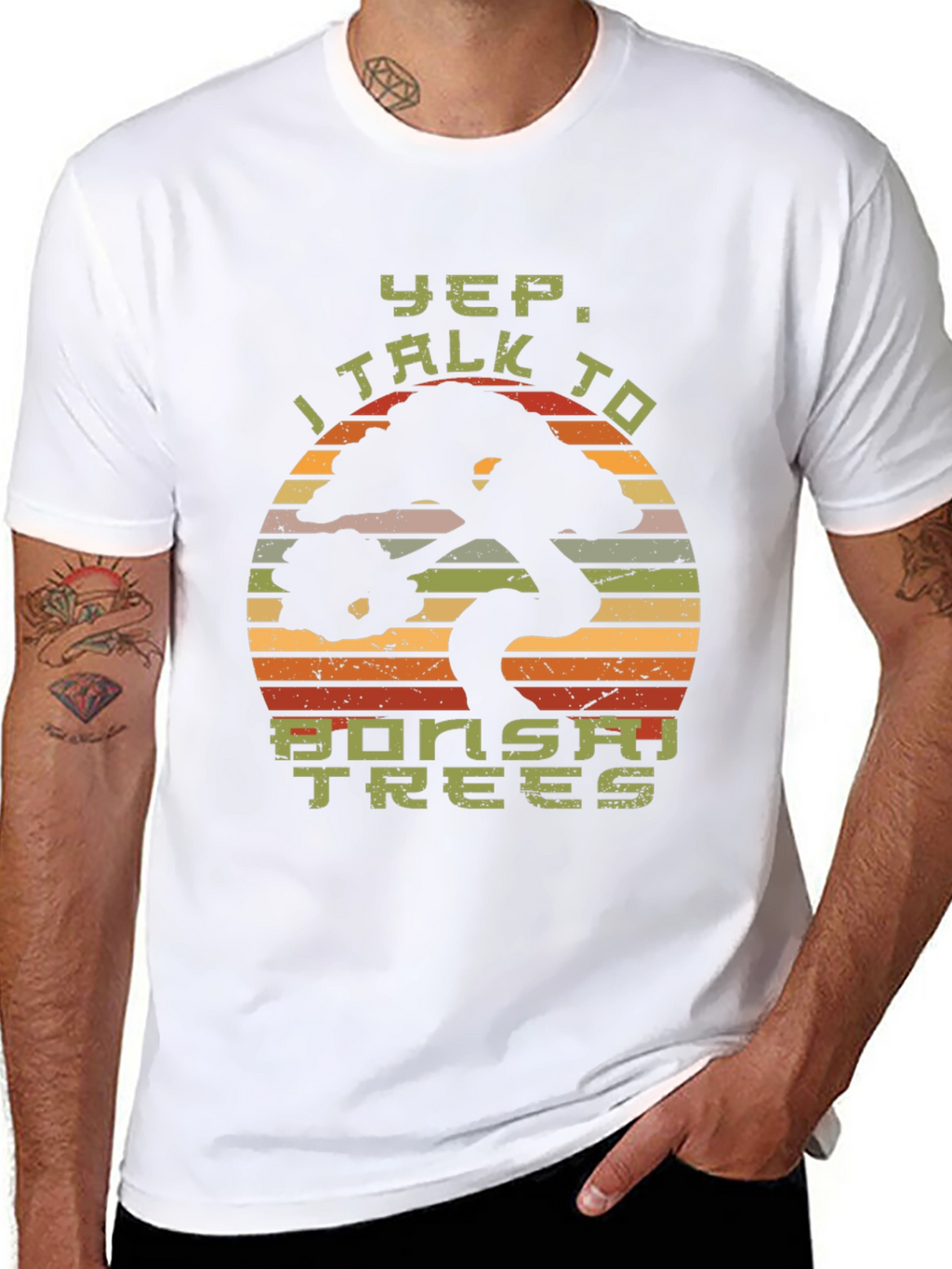 Yep I Talk to Bonsai Trees Black T-Shirt