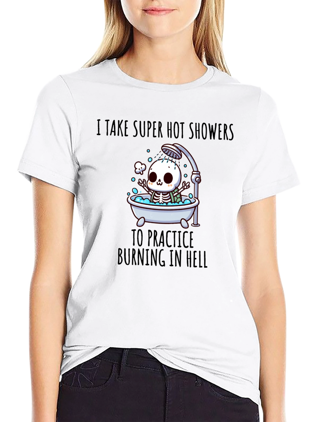 Funny Skeleton Hot Shower T-Shirt