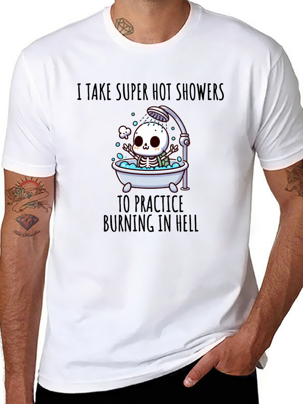 Funny Skeleton Hot Shower T-Shirt