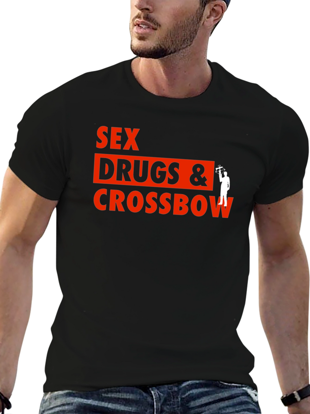 Sex Drugs & Crossbow Black Graphic T-Shirt
