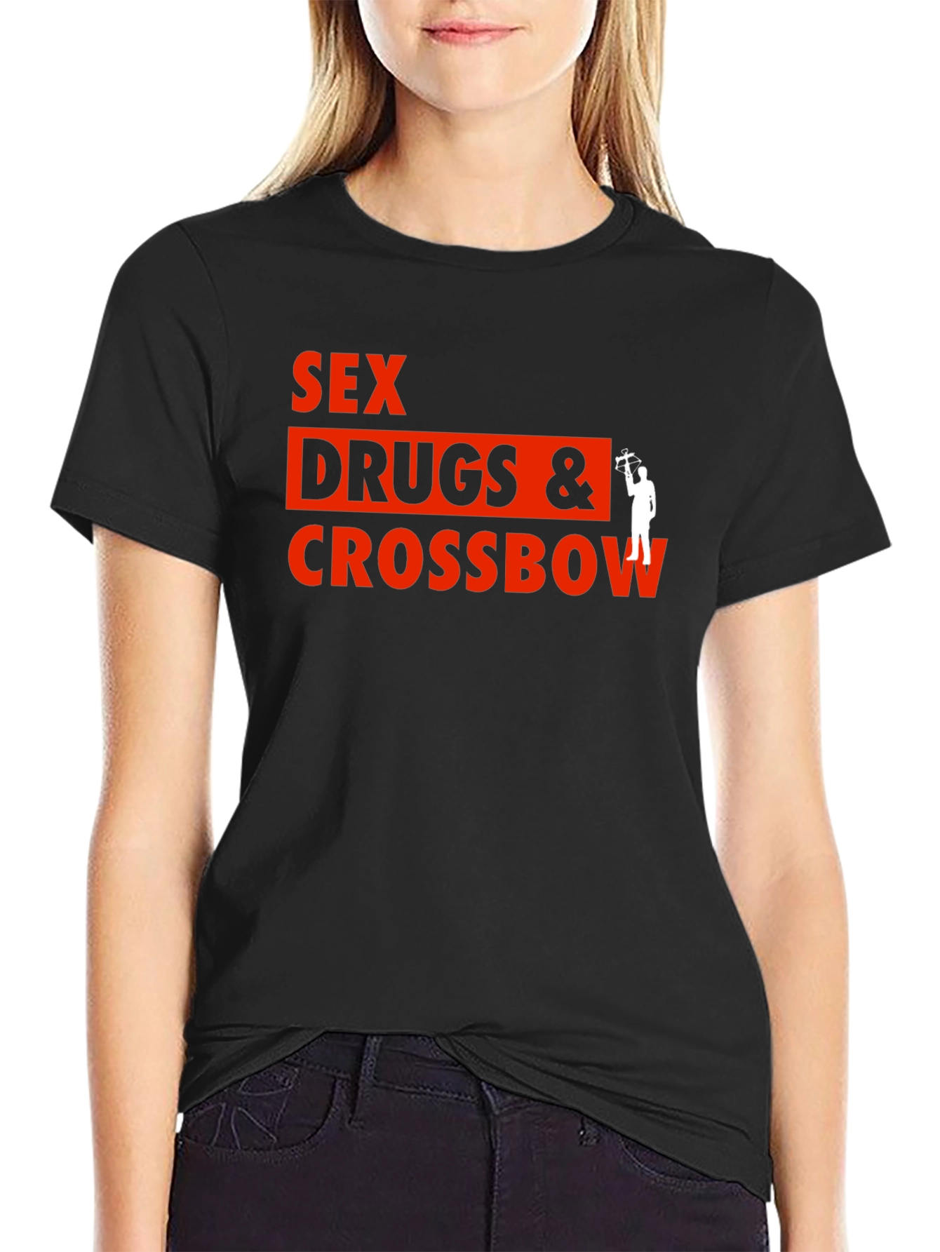 Sex Drugs & Crossbow Black Graphic T-Shirt