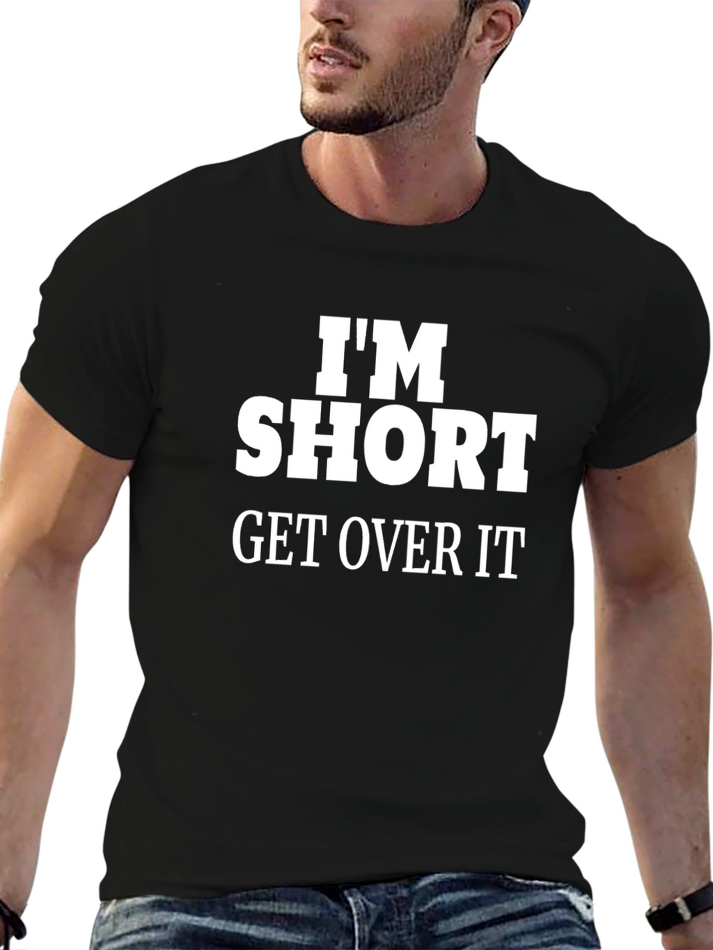 Im Short Get Over It Funny Graphic Tee