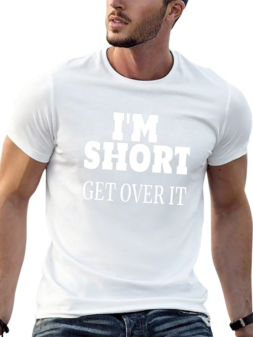 Im Short Get Over It Funny Graphic Tee