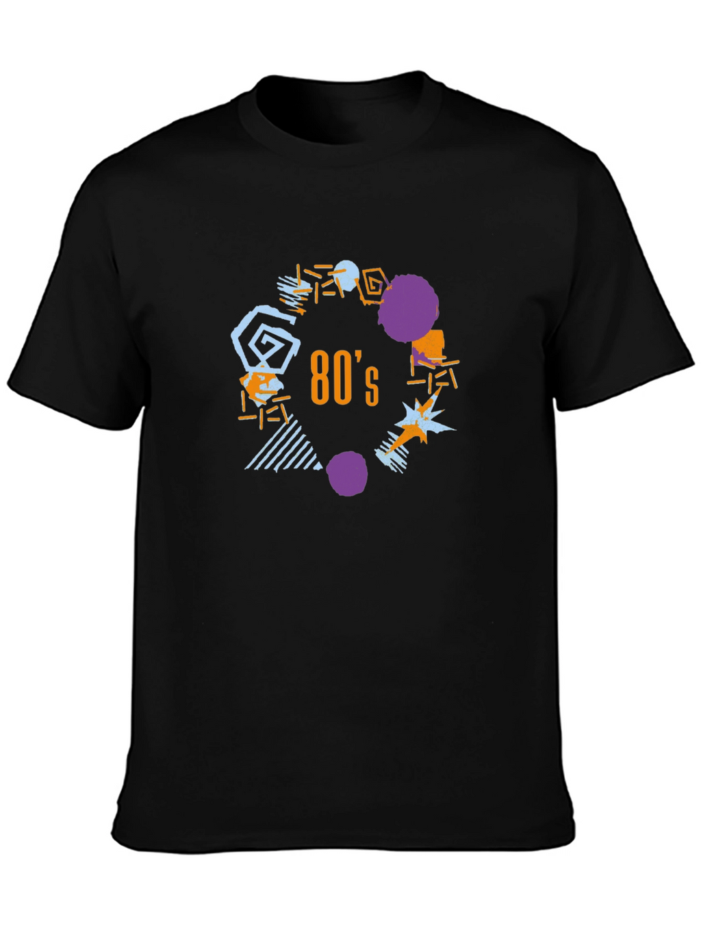 Retro 80s Graphic T-Shirt - Black