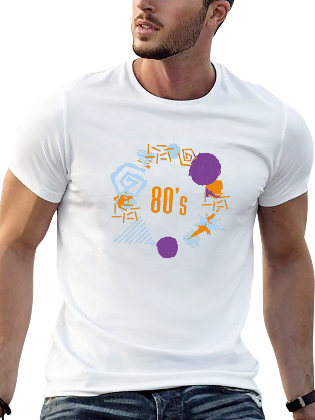 Retro 80s Graphic T-Shirt - Black