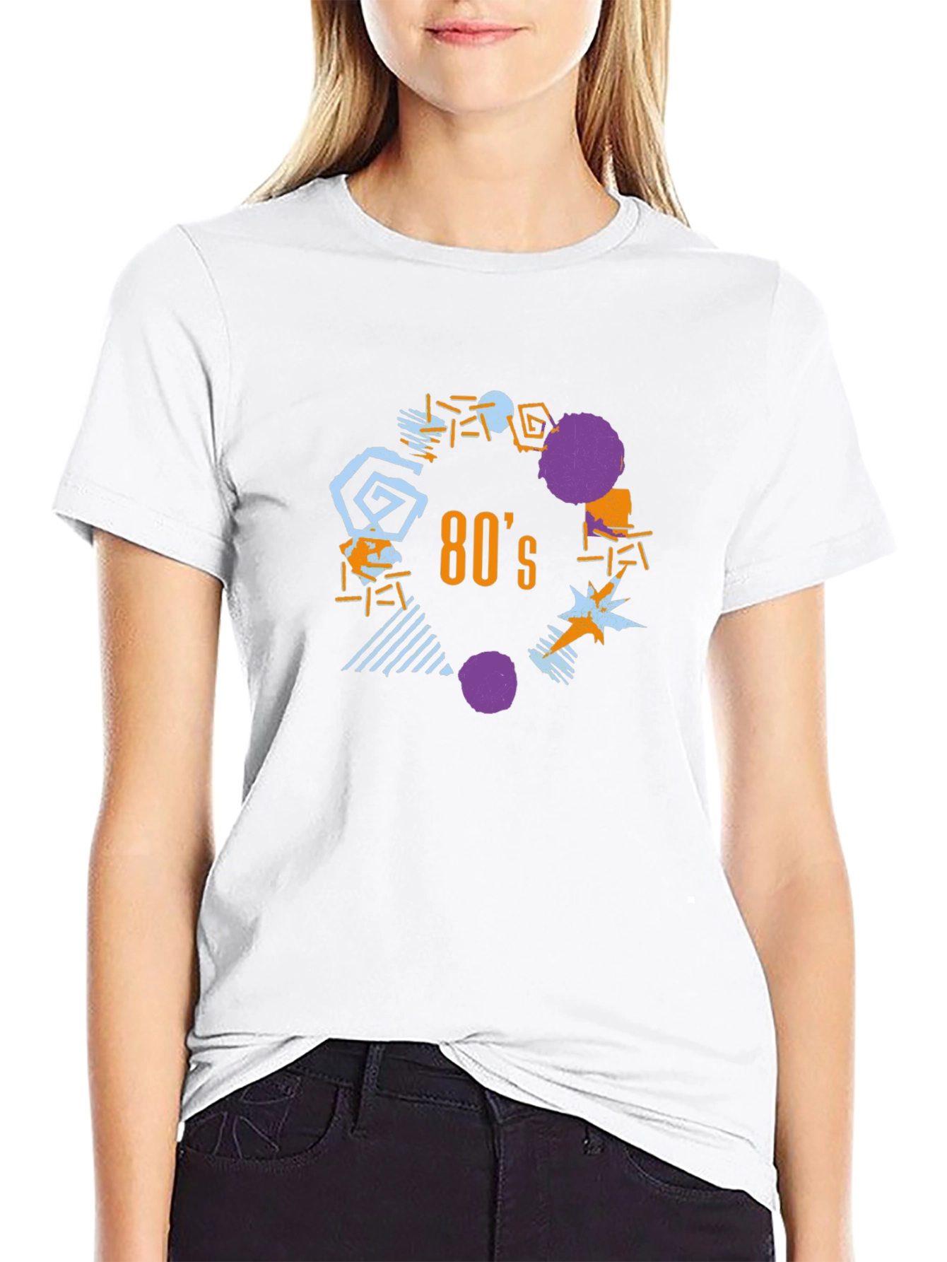 Retro 80s Graphic T-Shirt - Black