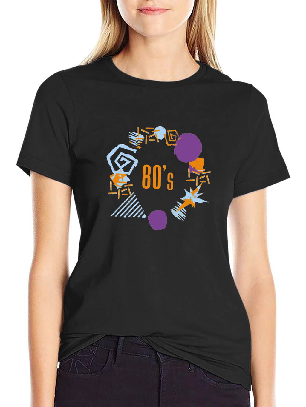 Retro 80s Graphic T-Shirt - Black