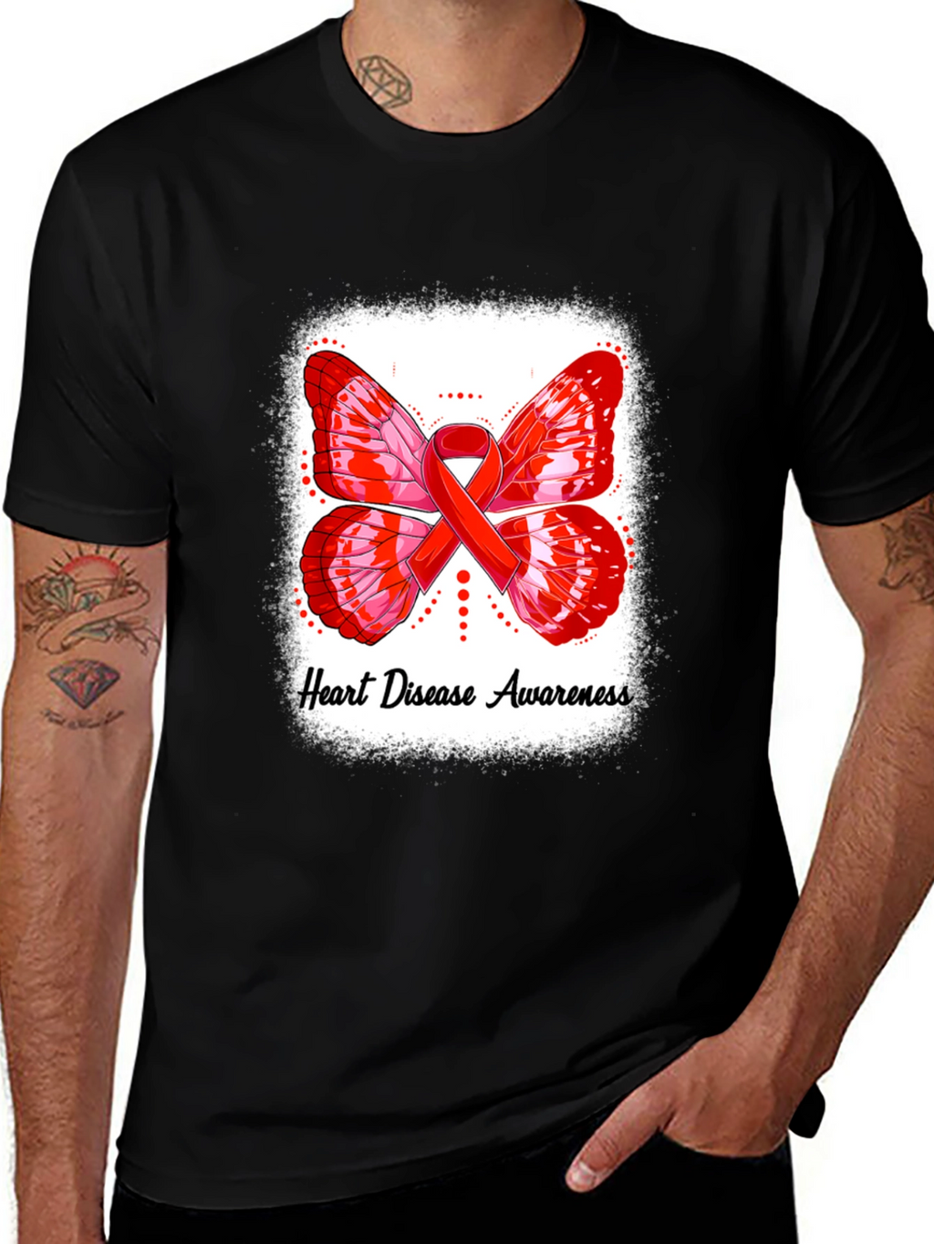 Heart Disease Awareness Butterfly Ribbon T-Shirt