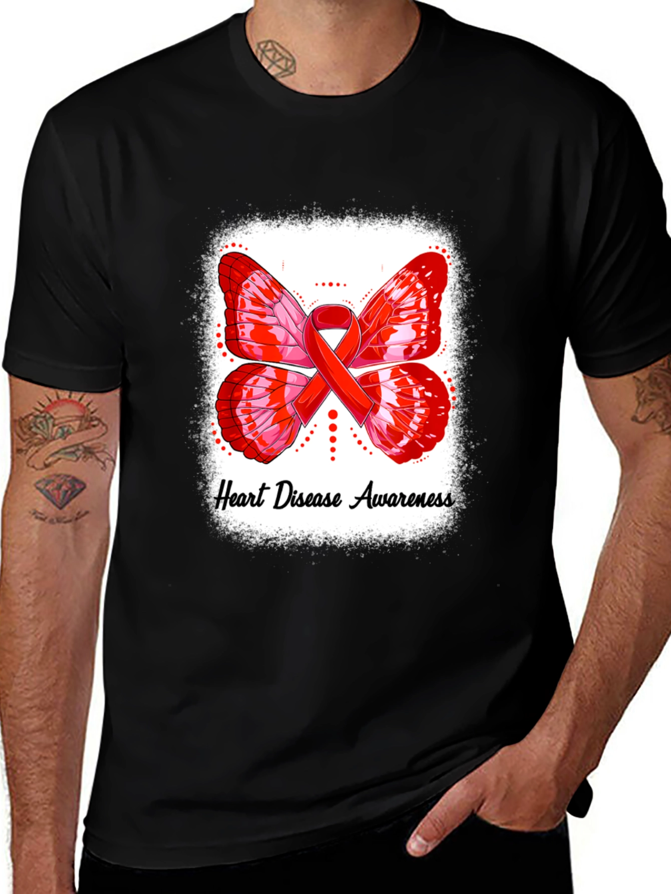 Heart Disease Awareness Butterfly Ribbon T-Shirt