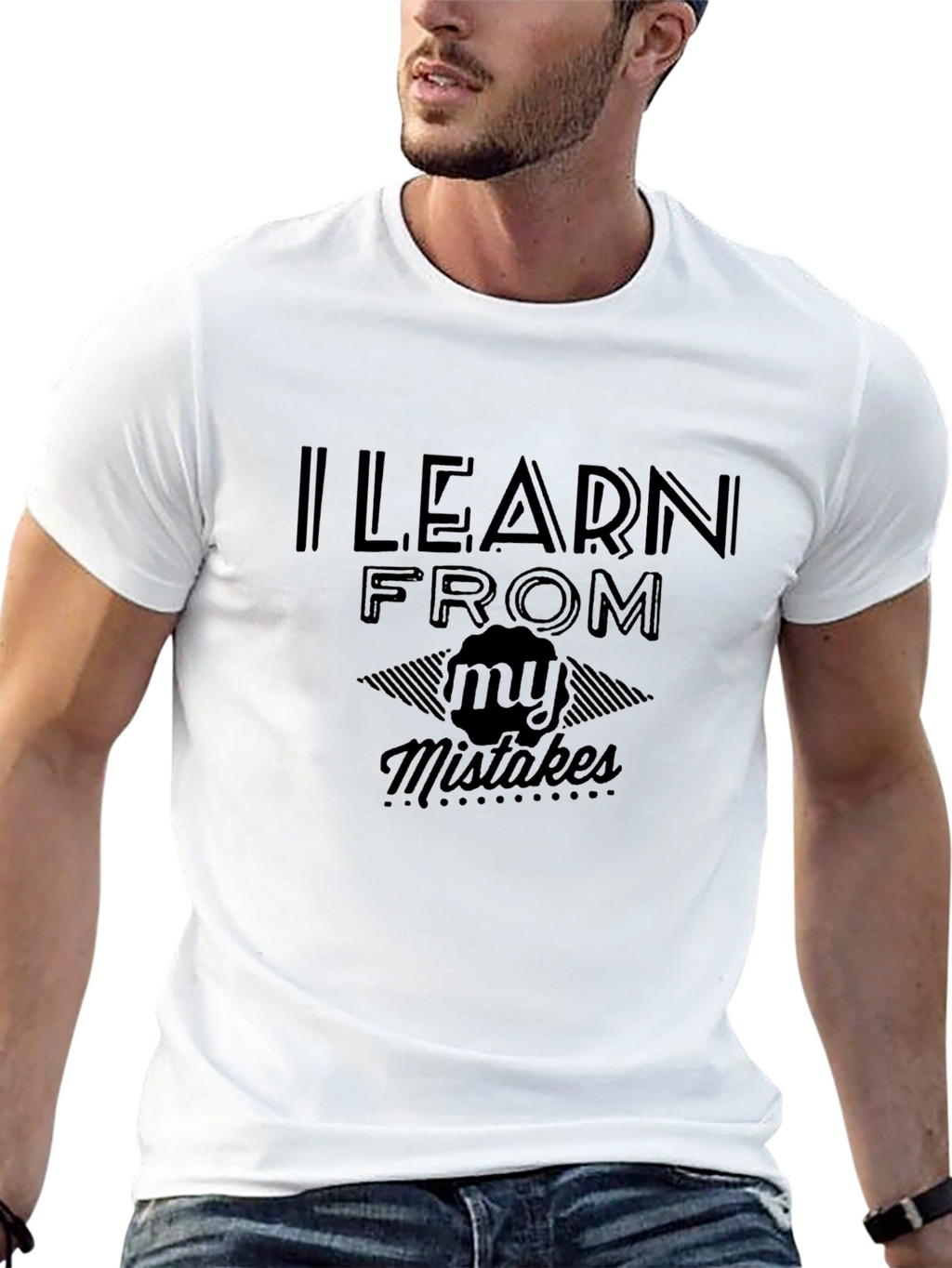 I Learn From My Mistakes Black Graphic Tee