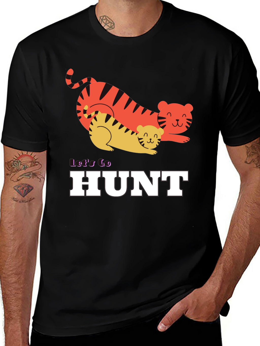 Lets Go Hunt Tiger Graphic Tee